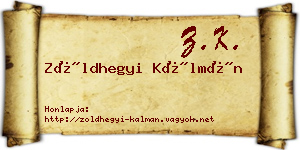 Zöldhegyi Kálmán névjegykártya