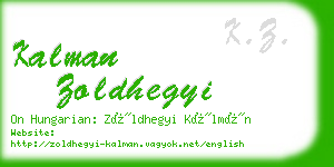 kalman zoldhegyi business card